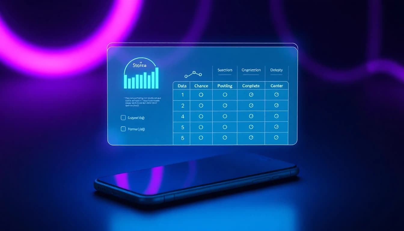 Data comparison chart of AI video generator app features